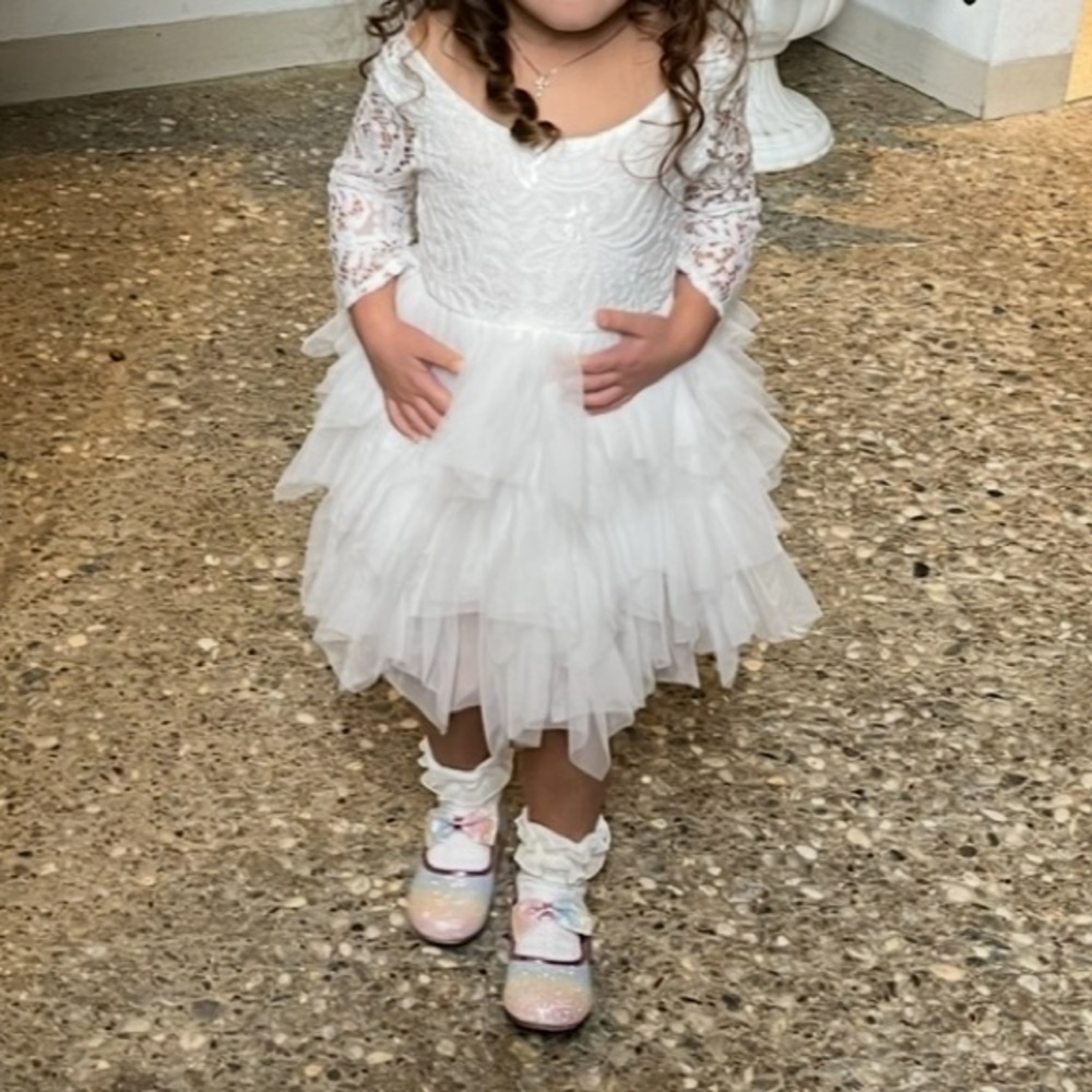 White Lace and Tulle Dress